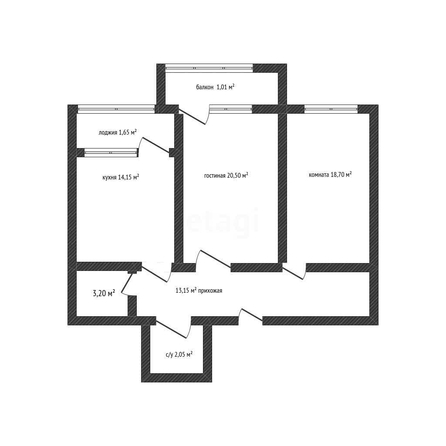 
   Продам 2-комнатную, 66.3 м², Московская ул, 112

. Фото 1.