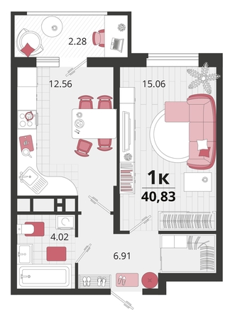 
   Продам 1-комнатную, 40.83 м², Природная ул, 10Б к21

. Фото 4.