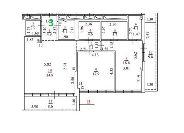 
   Продам 3-комнатную, 125.9 м², Орджоникидзе ул, 11/1

. Фото 7.