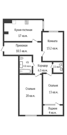 
   Продам 3-комнатную, 86.9 м², Гаражный пер, 9

. Фото 1.