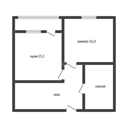 
   Продам 1-комнатную, 39.2 м², Западный Обход ул, 39/2  6

. Фото 1.