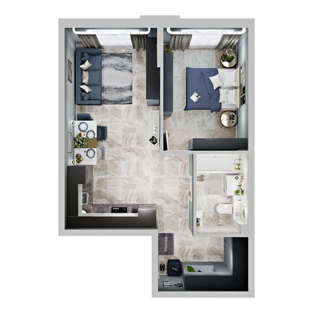 
  Продается 1-комн. квартира 43.7 м², в ЖК Зеленая территория, литера 1.2. Фото 3.