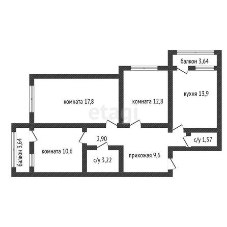 
   Продам 3-комнатную, 73.8 м², Черкасская ул, 141

. Фото 13.