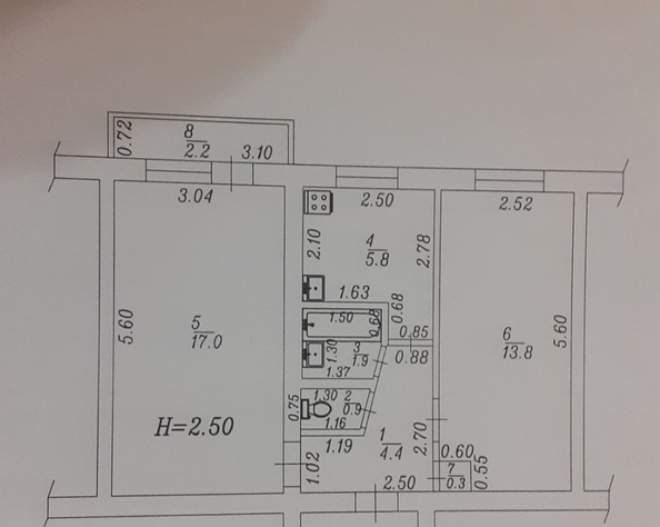 
   Продам 2-комнатную, 44 м², Крымская ул, 179

. Фото 8.