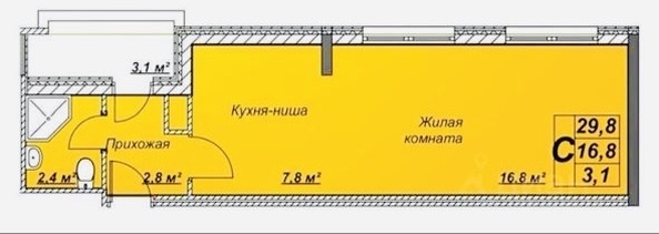 
   Продам апартамент, 33 м², Пионерский пр-кт, 100Вк1

. Фото 24.