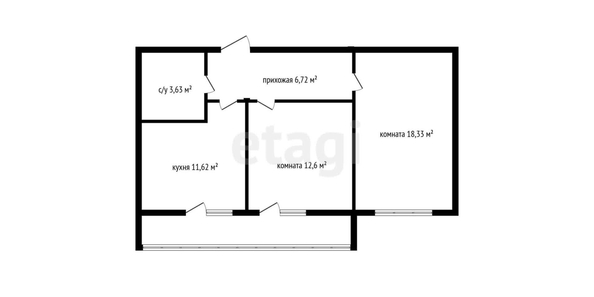 
   Продам 2-комнатную, 53.3 м², краеведа Соловьёва В.А. ул, 6/2

. Фото 25.