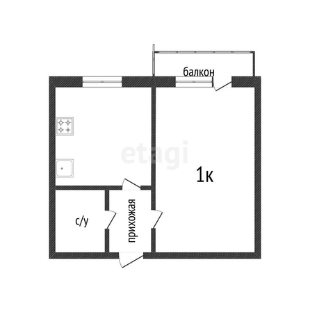 
   Продам 1-комнатную, 32.6 м², Комарова ул, 30

. Фото 11.