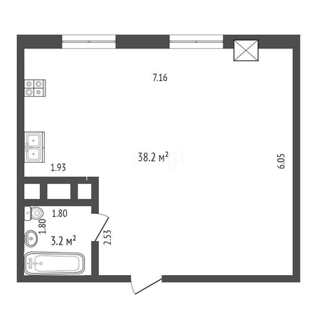 
   Продам 1-комнатный апартамент, 42 м², Дмитрия Благоева ул, 29/3

. Фото 1.