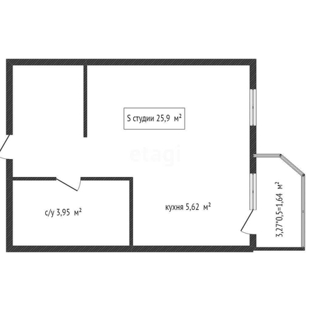 
   Продам студию, 25.9 м², Героя Георгия Бочарникова ул, 14/1

. Фото 1.