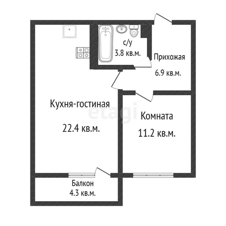 
   Продам 1-комнатную, 44.3 м², Героя Владислава Посадского ул, 16/1

. Фото 18.