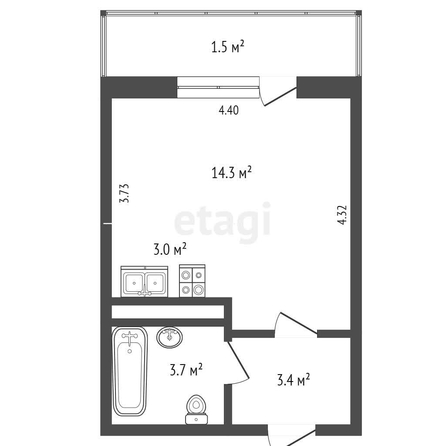 
   Продам студию, 25 м², Героя Ростовского ул, 8/7

. Фото 9.