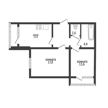 
   Продам 2-комнатную, 58.6 м², Героя Владислава Посадского ул, 16/1

. Фото 3.