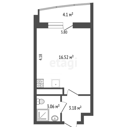 
   Продам студию, 23.2 м², Петра Метальникова ул, 40

. Фото 15.