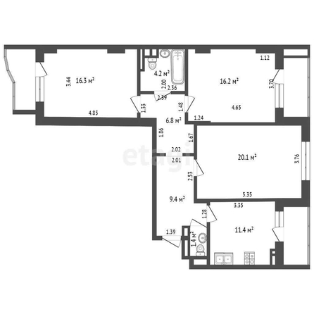 
   Продам 3-комнатную, 90.09 м², 70-летия Октября ул, 15

. Фото 4.
