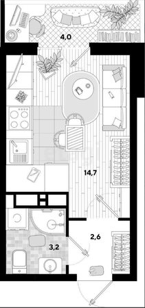 
   Продам студию, 24 м², Западный Обход ул, 57/1

. Фото 6.