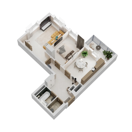 
  Продается 2-комн. квартира 59.14 м², в ЖК Золотой Берег, литер 3. Фото 1.