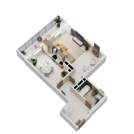 
  Продается 1-комн. квартира 53.93 м², в ЖК Золотой Берег, литер 1. Фото 1.