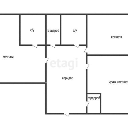
   Продам 2-комнатную, 52.9 м², Калужская ул, 20

. Фото 2.