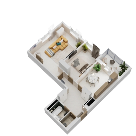 
  Продается 2-комн. квартира 65.84 м², в ЖК Золотой Берег, литер 6. Фото 1.