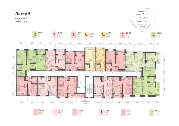 
  Продается 1-комн. квартира, 36 м², ЖК Клубный квартал «Друзья», лит 5
. Фото 1.
