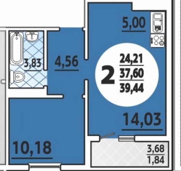 
  Продается 1-комн. квартира, 41 м², Адмирала Пустошкина ул, д. 22к10
. Фото 9.