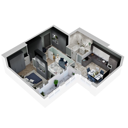 
  Продается 2-комн. квартира, 59.55 м², ЖК Зеленая территория, литера 1.1
. Фото 1.