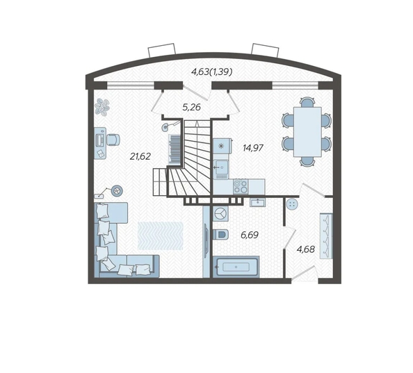 
  Продается 3-комн. квартира, 104.83 м², ЖК Режиссёр, литера 4
. Фото 2.