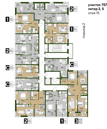 
  Продается 3-комн. квартира, 75.3 м², ЖК DOGMA PARK (Догма парк), литера 22
. Фото 1.