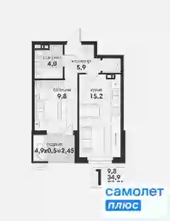 
  Продается 1-комн. квартира 37.3 м², в ЖК Новая Елизаветка, литер 17. Фото 9.