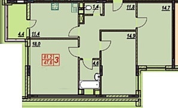 
  Продается 3-комн. квартира, 81 м², Ленина ул, д. 180Ак2
. Фото 3.