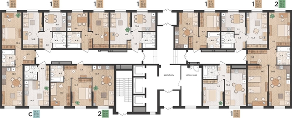 
  Продается 1-комн. квартира, 32.8 м², ЖК Мята
. Фото 1.