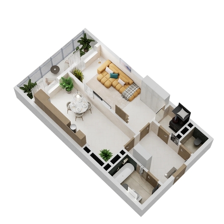 
  Продается 1-комн. квартира 57.86 м², в ЖК Золотой Берег, литер 4. Фото 1.