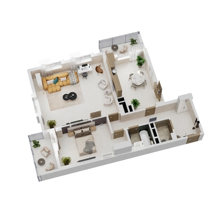 
  Продается 2-комн. квартира 97.37 м², в ЖК Золотой Берег, литер 2. Фото 2.