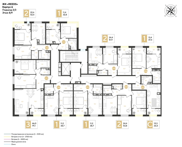 
  Продается 1-комн. квартира, 38.7 м², ЖК REEDS (Ридз), литер 6
. Фото 2.