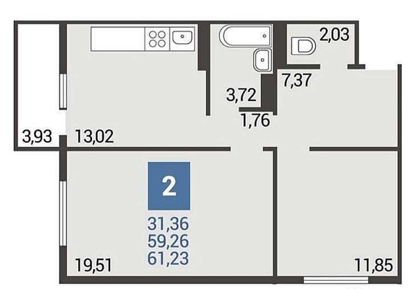 
  Продается 2-комн. квартира, 63 м², Ленина ул, д. 229
. Фото 4.