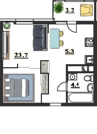 
  Продается 1-комн. квартира, 37 м², Мирная ул, д. 29к3
. Фото 3.