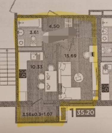 
  Продается 1-комн. квартира, 36 м², ЖК Сады у моря, литер 1
. Фото 11.