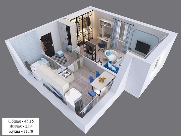 
  Продается 1-комн. квартира, 45.1 м², ЖК Клубный дом Агой
. Фото 2.