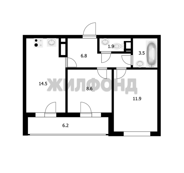
  Продается 2-комн. квартира, 47.6 м², Героя Пешкова ул, д. 14к4
. Фото 11.