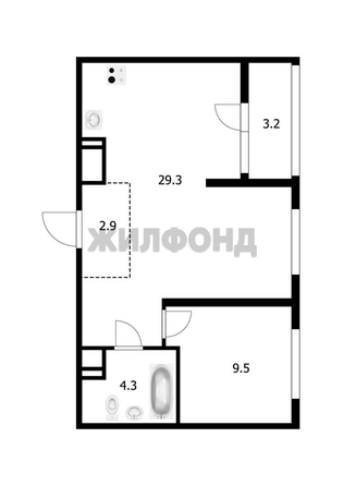 
  Продается 2-комн. квартира, 47.6 м², Куникова ул, д. 47Г
. Фото 14.