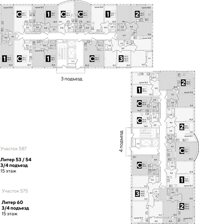 
  Продается 3-комн. квартира, 72.9 м², ЖК Самолет, литера 60
. Фото 2.