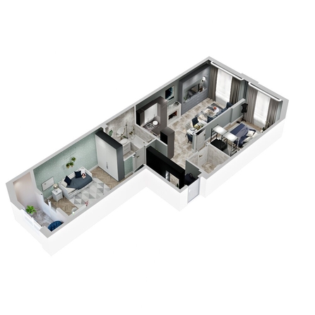 
  Продается 2-комн. квартира 66.1 м², в ЖК Зеленая территория, литера 1.1. Фото 1.