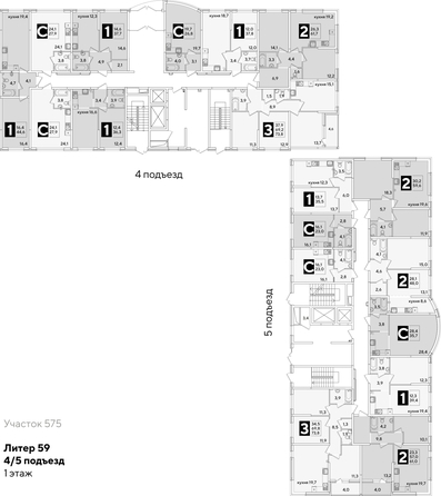 
  Продается 2-комн. квартира, 59.6 м², ЖК Самолет, литера 59
. Фото 2.