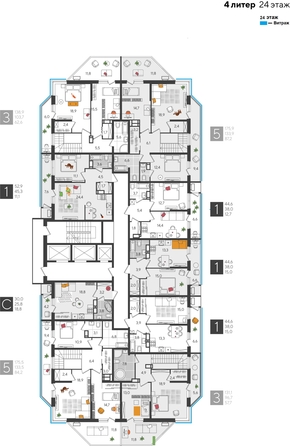 
  Продается студия, 30 м², ЖК Рекорд 2, литера 4
. Фото 2.
