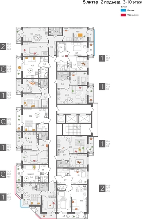 
  Продается 1-комн. квартира, 36.5 м², ЖК Рекорд 2, литера 5
. Фото 2.