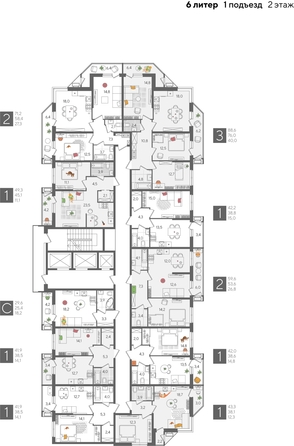 
  Продается 2-комн. квартира, 59.6 м², ЖК Рекорд 2, литера 6
. Фото 2.