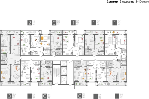 
  Продается студия, 29.5 м², ЖК Рекорд 2, литера 2
. Фото 2.