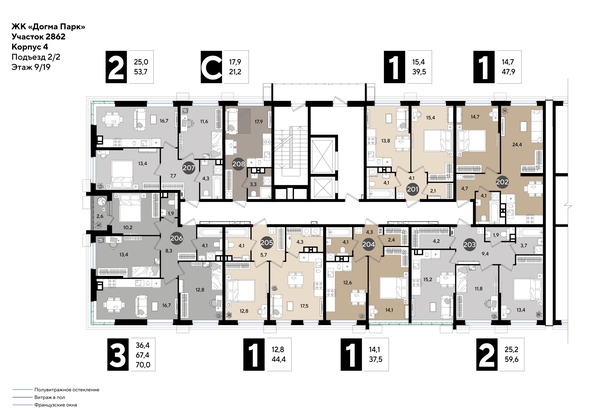 
  Продается 1-комн. квартира 39.1 м², в ЖК ДОГМА ПАРК, лит 20. Фото 2.