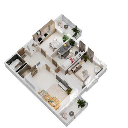 
  Продается 3-комн. квартира 83.29 м², в ЖК Золотой Берег, литер 1. Фото 2.