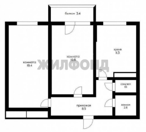 
  Продается 2-комн. квартира 60.6 м². Фото 19.